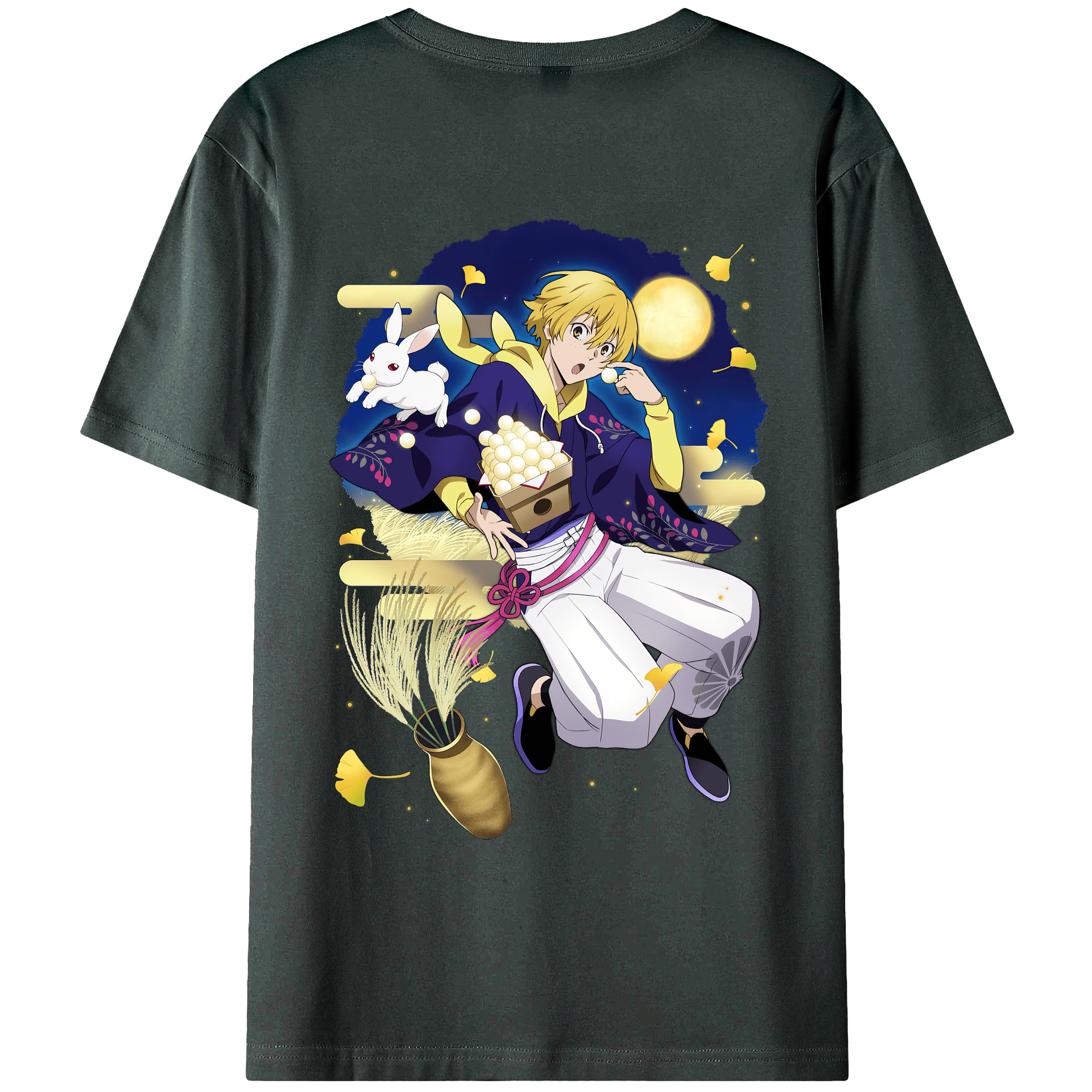 （画像用） 文豪ストレイドッグス Bungo Stray Dogs 綿100％ メンズ半袖Tシャツ（バックプリント） 通気性